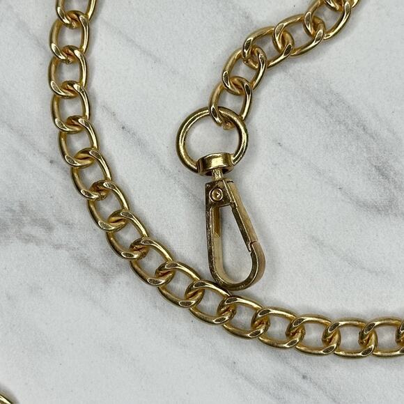 Gold Tone Chain Link Crossbody Purse Handbag Replacement Strap 50" โจ - Picture 12 of 14